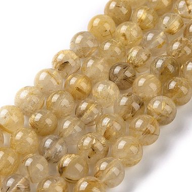 Grade AA Natural Gold Rutilated Quartz Beads Strands(G-I206-34-7mm)-2