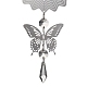 Butterfly 201 Stainless Steel 3D Wind Spinner with Glass Pendant(HJEW-E011-01P-05)-3