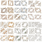 6 Bags 6 Styles DIY Paper Corner, Flower Corner, Mixed Color, 42~54x44.5~52x0.5mm, 20pcs/bag, 1bag/style(DIY-CY0001-91)