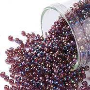 TOHO Round Seed Beads, Japanese Seed Beads, (166C) Transparent AB Amethyst, 11/0, 2.2mm, Hole: 0.8mm, about 50000pcs/pound(SEED-TR11-0166C)