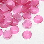 Cat Eye Cabochons, Half Round, Hot Pink, 10x2~3mm(CE-J002-10mm-08)