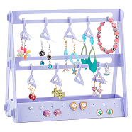 Opaque Acrylic Earring Display Stands, Coat Hanger Shaped Earring Organizer Holder with 8Pcs Mini Hangers, Lilac, 22pcs/set(EDIS-WH0029-16D)