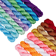 Elite 16 Bundles 16 Colors Braided Polyester Cords, Polyester String for Jewelry Making, Mixed Color, 1mm, about 28.43 yards(26m)/bundle, 1bundle/color, 16colors, 16bundle(OCOR-PH0001-99)