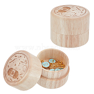 Wooden Stitch Marker Storage Boxes, Column with Carved Knitting Pattern, BurlyWood, 5.5x4.4cm, Inner Diameter: 4.3x2.1cm(CON-WH0087-47)