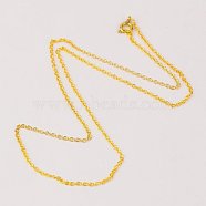 Brass Chain Necklaces.CHS034Y-G/CHS034Y-B,J0JP2-C/J0JP2-NFAB(*2),JR002-G/JR002-NFAB(*1), Gold, 18 inch(NJEW-ph00380-02)