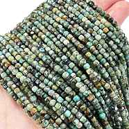 Natural African Turquoise(Jasper) Beads Strands, Faceted, Cube, 3x3x3mm, Hole: 0.7mm, about 129pcs/strand, 15.35 inch(39cm)(G-A02-03)