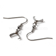 304 Stainless Steel Earring Hooks, with Ice Pick Pinch Bails, Stainless Steel Color, 27.5x21mm, 21 Gauge, Pin: 0.7mm and 0.5mm(for half dirlled beads)(STAS-WH0035-14P)