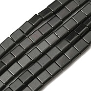 Electroplated Non-magnetic Synthetic Hematite Beads Strands, Square, 2-Hole, Black, 6x6x3mm, Hole: 1.2mm, about 69pcs/strand, 15.55 inch(39.5cm)(G-C106-A02-11)