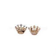 Crystal Rhinestone Crown Brooch, Alloy Rhinestone Lapel Pin for Backpack Clothes, Light Gold, 21x25.5x9mm(JEWB-WH0011-56B)