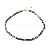 Coconut & Natural Imperial Jasper Beaded Necklaces, with 304 Stainless Steel Lobster Claw Clasps, 19.4 inch(49.3cm)(NJEW-JN03727)
