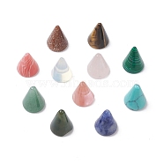 Natural & Synthetic Mixed Gemstone Circular Cone Ornament, Home Office Desktop Feng Shui Decoration, 9~10x7.5~8mm(G-K359-01B)