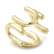 Brass Open Cuff Rings, Arch Wide Band Ring for Women, Real 18K Gold Plated, 19mm, Inner Diameter: 17mm(RJEW-Q778-10G)