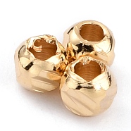 Brass Spacer Beads, Long-Lasting Plated, Faceted Round, Real 24K Gold Plated, 2.5~3x2.5mm, Hole: 1.2mm(KK-O133-206A-G)