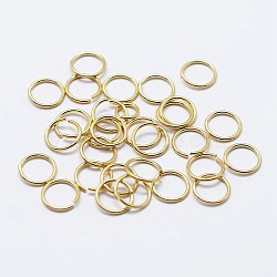 925 Sterling Silver Open Jump Rings, Round Rings, Real 18K Gold Plated, 20 Gauge, 4x0.8mm, Inner Diameter: 2mm, about 185pcs/10g(STER-F036-02G-0.8x4mm)