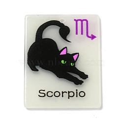 Acrylic Pendants,
Constellation Cat, Scorpio, 34x27x2.5mm, Hole: 2mm(MACR-U005-09L)