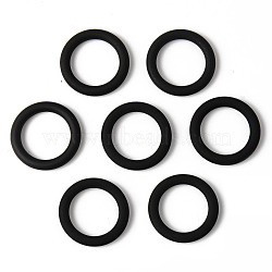 Rubberized Style Acrylic Linking Rings, Ring, Black, 24x3.5mm, Inner Diameter: 17mm(OACR-N011-011B)