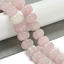 Natural Rose Quartz Beads Strands, Pumpkin, 12x7.5~8mm, Hole: 1.4mm, about 25pcs/strand, 7.48~7.87''(19~20cm)(G-G142-A14-01)