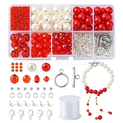 DIY Halloween Bracelet Making Kit, Including Plastic Pearl & Acrylic & Glass & Seed Round Beads, Alloy Clasps, Mixed Color(DIY-FS0004-59)