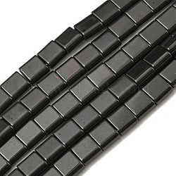 Electroplated Non-magnetic Synthetic Hematite Beads Strands, Square, 2-Hole, Black, 6x6x3mm, Hole: 1.2mm, about 69pcs/strand, 15.55 inch(39.5cm)(G-C106-A02-11)