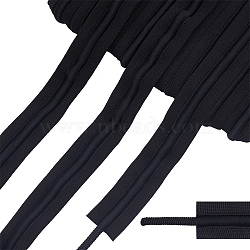 Elite 10Yards Polyester Elastic Ribbon, with Cord, Flat, Black, 30x5mm, about 9.144m(EC-PH0001-28)