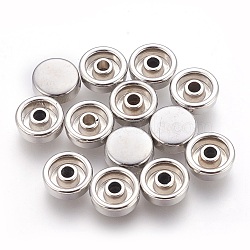CCB Flat Rivets Studded Findings, Half Drilled, Flat Round, Platinum, 9x3.5mm, Hole: 2.5mm(CCB-E053-21P)
