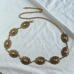 Tibetan Style Zinc Alloy & Iron Oval Link Chain Waist Belly Chains, Antique Golden, 1150mm(WGB4B33-06)
