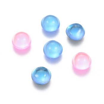 Transparent K9 Glass Cabochons, Flat Back, Half Round/Dome, Mixed Color, 4x2mm