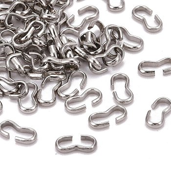 304 Stainless Steel Quick Link Connectors, Chain Findings, Number 3 Shaped Clasps, Stainless Steel Color, 8x4x1mm