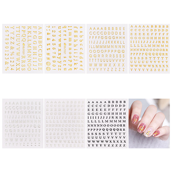 12 sheets Alloy Nail Art Stickers, Nail Art Decoration Accessories, Mixed Color, 63x52x0.3mm