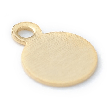 304 Stainless Steel Charms, Stamping Blank Tag, Laser Cut, Flat Round, Golden, 7x5x0.3mm, Hole: 1mm