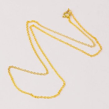 Brass Chain Necklaces.CHS034Y-G/CHS034Y-B,J0JP2-C/J0JP2-NFAB(*2),JR002-G/JR002-NFAB(*1), Gold, 18 inch