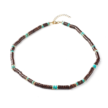 Coconut & Natural Imperial Jasper Beaded Necklaces, with 304 Stainless Steel Lobster Claw Clasps, 19.4 inch(49.3cm)