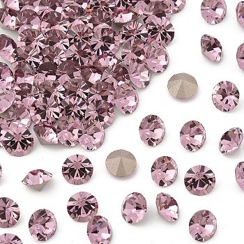 Preciosa&reg MAXIMA Crystal Round Stones, Czech Crystal, Dura Foiling, Round(431 11 615 Chaton), 20020 Light Amethyst, SS8/PP17(2.3~2.5mm)