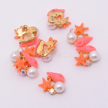Resin Cabochons with Alloy Findings(MRMJ-WH0067-39G)-2