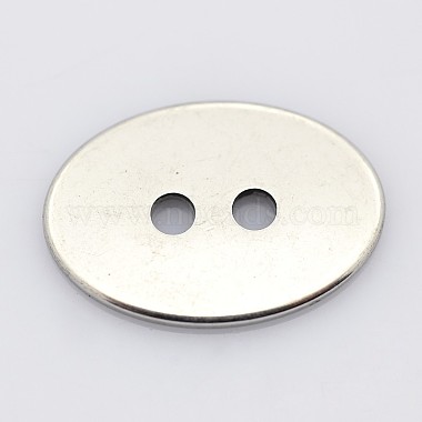 17mm Stainless Steel Color Oval Stainless Steel 2-Hole Button