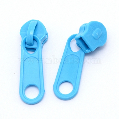 Deep Sky Blue Plastic Zipper Sliders