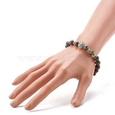 Perles de pierres précieuses naturelles et synthétiques stretch bracelst pour hommes femmes(BJEW-JB06703)-5