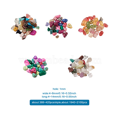 225g 10 styles de perles de pierres précieuses mélangées(G-TA0001-24)-8
