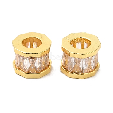 Rack Plating Brass Cubic Zirconia European Beads(KK-R147-02G)-2