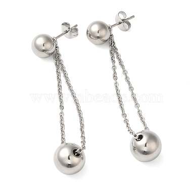 Non-Tarnish 304 Stainless Steel Stud Dangle Earrings(EJEW-Q386-01P)-2