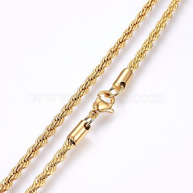304 Stainless Steel Rope Chain Necklaces(X-NJEW-F226-03G-03)-2