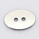 2-Hole Flat Oval 201 Stainless Steel Sewing Buttons for Bracelet Making(STAS-E065-01)-1