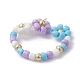 3Pcs 3 Style Glass Seed Beaded Stretch Rings Set(RJEW-JR00616-01)-5