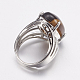Natural Tiger Eye Wide Band Finger Rings(X-RJEW-K224-A18)-2