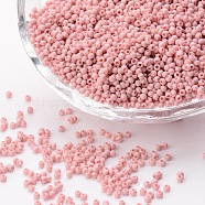 12/0 Grade A Round Glass Seed Beads, Baking Paint, Dark Salmon, 12/0, 2x1.5mm, Hole: 0.7mm, about 30000pcs/bag(SEED-Q009-FJX21)
