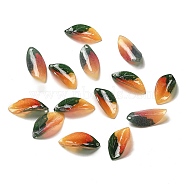 Acrylic Pendants, Leaf, Orange, 22~23x11x4~5mm, Hole: 1~1.4mm(SACR-C002-15)