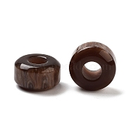 Resin European Beads, Large Hole Column Beads, Coconut Brown, 12.5x7mm, Hole: 5mm(RESI-Z030-04E)