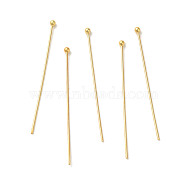 304 Stainless Steel Ball Head Pins, Real 18K Gold Plated, 40x0.6mm, Head: 1.9mm(X-STAS-K285-03A-G)