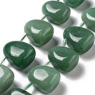 Natural Green Aventurine Beads Strands, Teardrop, Top Drilled, 22.5~26x14.5~19x12~14.5mm, Hole: 0.9mm, about 8~9pcs/strand, 7.48''~8.66''(19~22cm)(G-P528-E08-01)