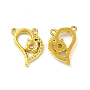Ion Plating(IP) 304 Stainless Steel Pendant Rhinestone Settings, Heart, Real 14K Gold Plated, Fit For 3mm Rhinestone, 18x14x3.5mm, Hole: 1.2mm(STAS-F284-23G)